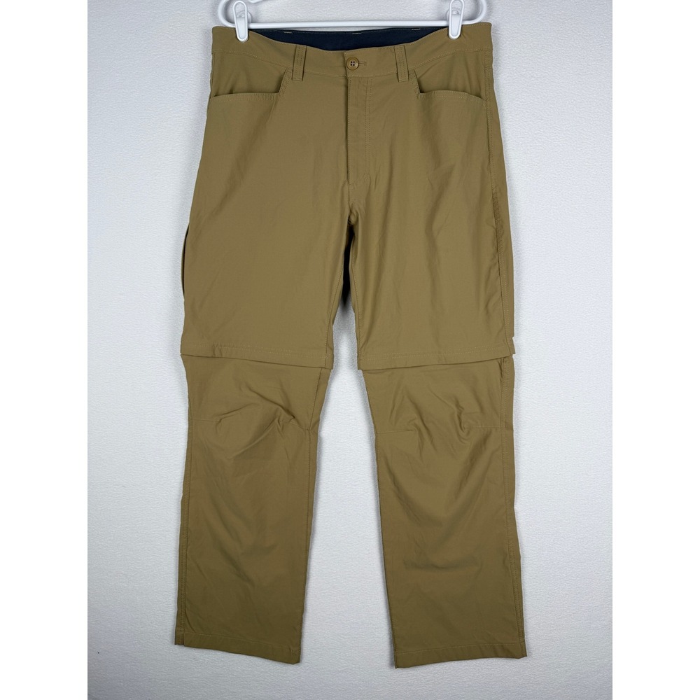 Eddie Bauer Convertible Tech Pant Mens 36x30 Tan Hiking Cargo Pocket Utility
